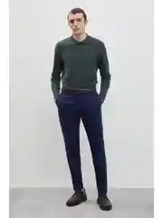 Синий брюки чинос из смесового хлопка
