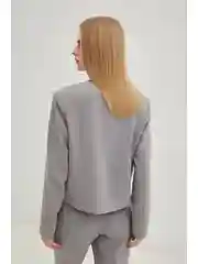 Серый укороченный жакет прямого кроя