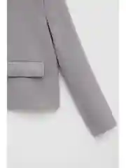 Серый укороченный жакет прямого кроя