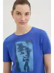 Синий футболка с коротким рукавом женская