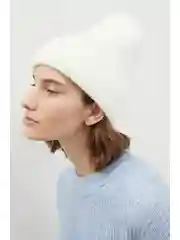 Белый базовая шапка с шерстью