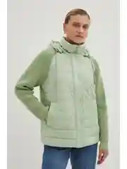 Утепленная куртка с вязаными рукавами