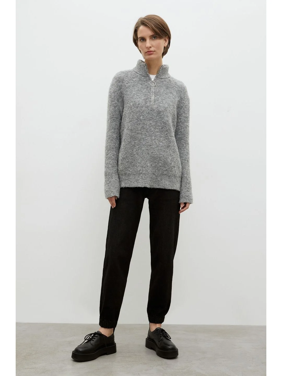Черный утепленные джинсы jogger fit женские