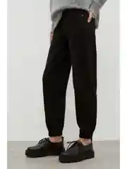 Черный утепленные джинсы jogger fit женские