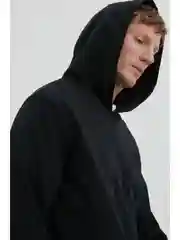 Черный худи с капюшоном из хлопка