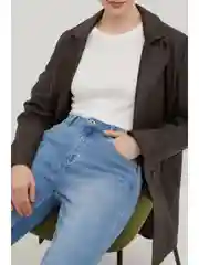 Голубой джинсы slim fit женские