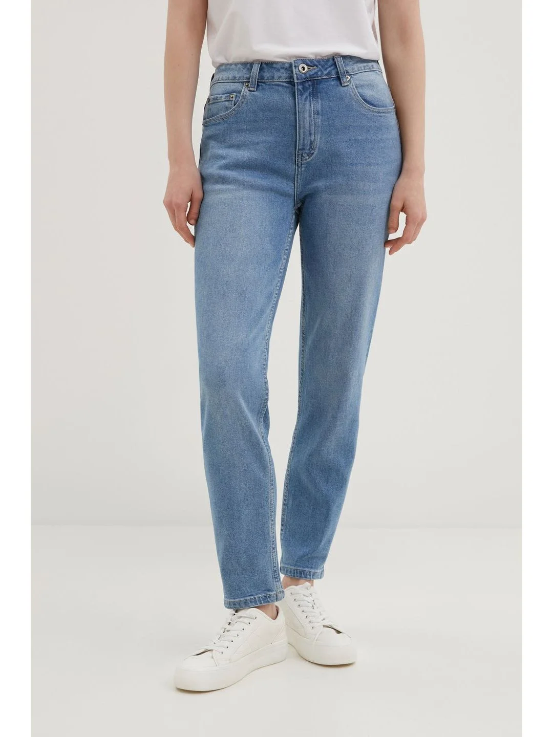 Голубой джинсы slim fit женские