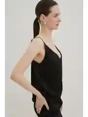 Черный топ атласный