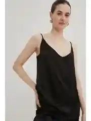 Черный топ атласный