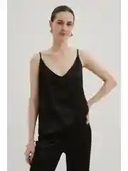 Черный топ атласный