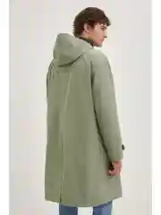 Зеленый плащ из хлопка с завязками на поясе