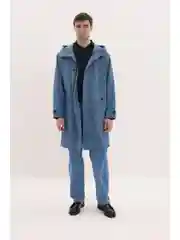 Бежевый плащ из хлопка с завязками на поясе