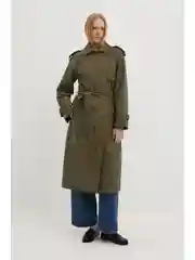 Хаки плащ с поясом свободного силуэта