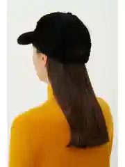 Черный бейсболка из искусственной шерсти