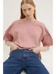 Розовый оверсайз футболка из хлопка