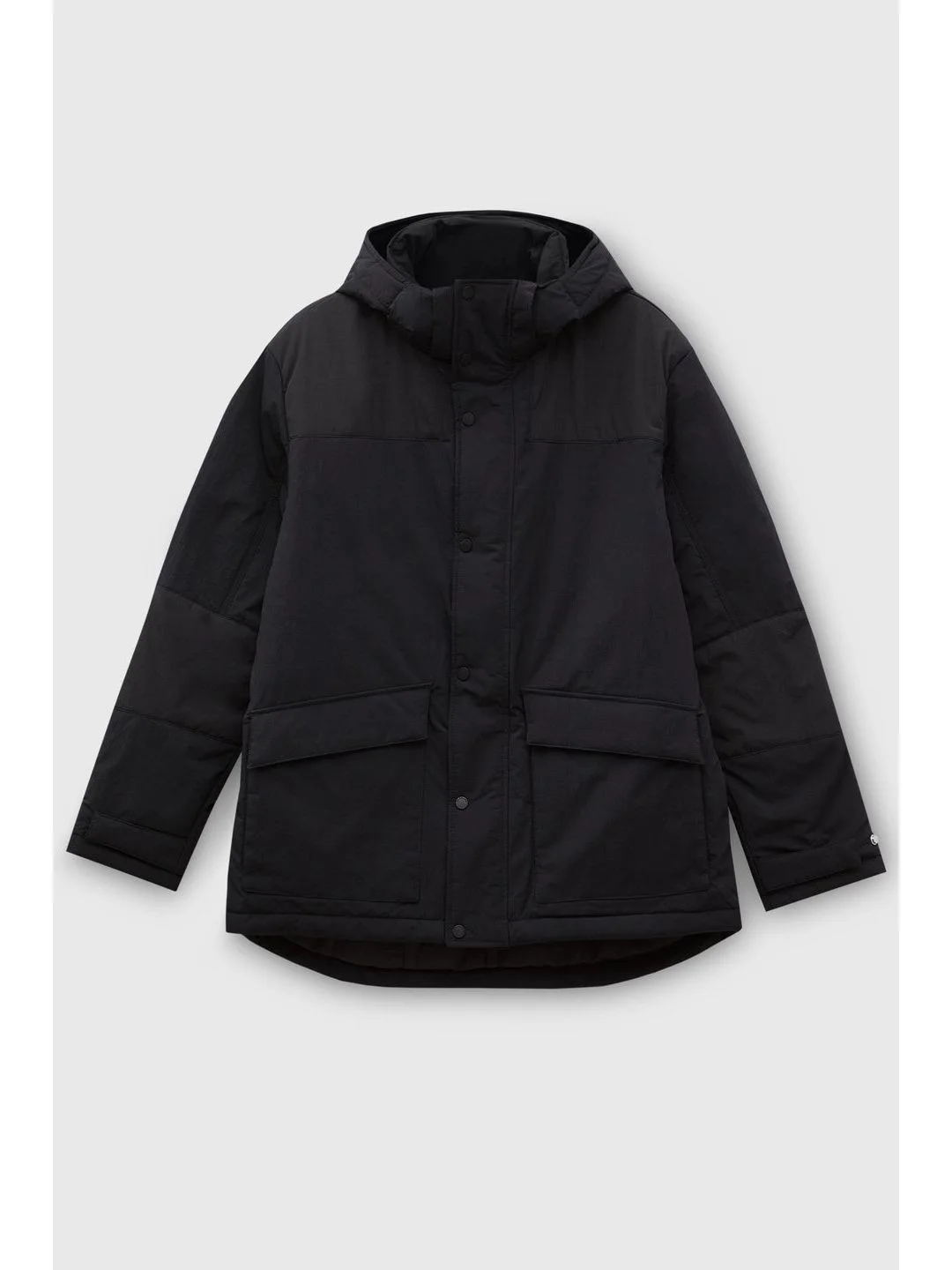 Черный куртка oversize силуэта с капюшоном