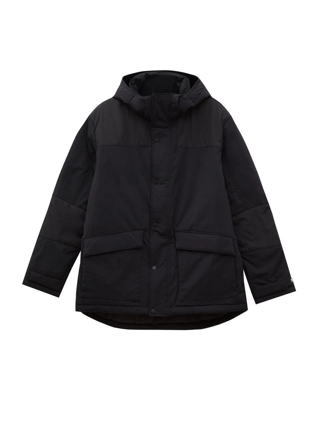 Черный куртка oversize силуэта с капюшоном