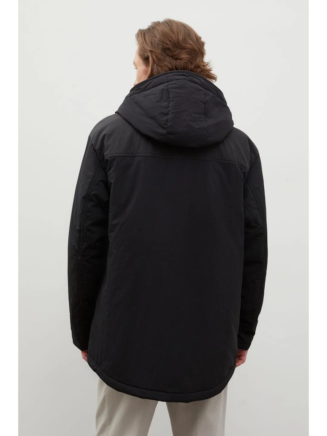 Черный куртка oversize силуэта с капюшоном