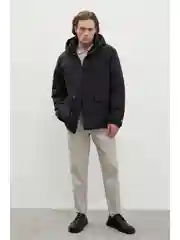 Черный куртка oversize силуэта с капюшоном