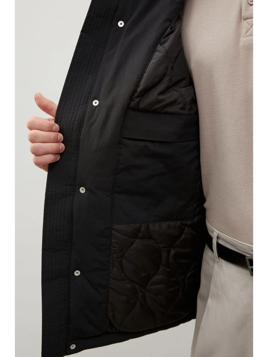 Черный куртка oversize силуэта с капюшоном