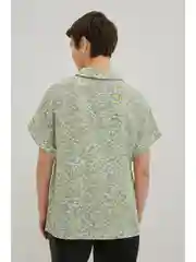 Зеленый блузка из вискозы с коротким рукавом