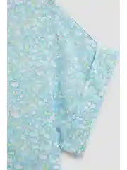 Бирюзовый блузка из вискозы с коротким рукавом