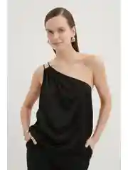 Черный топ на одно плечо