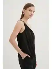 Черный топ на одно плечо