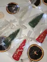 Свечи Ёлочки из вощины 6 шт декоративные, подарочный набор на Новый Год и Рождество