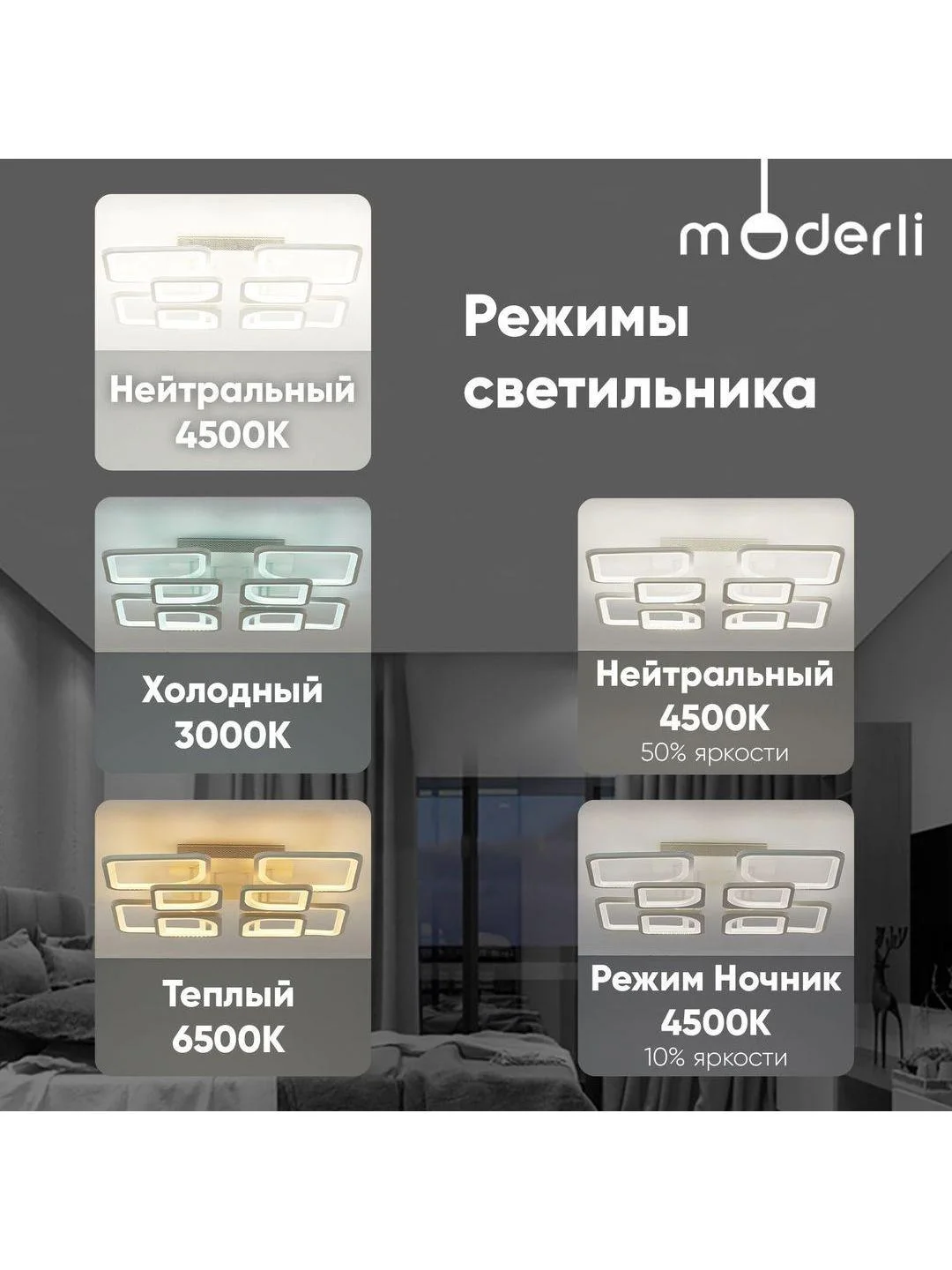 Люстра потолочная светодиодная Moderli  Zita