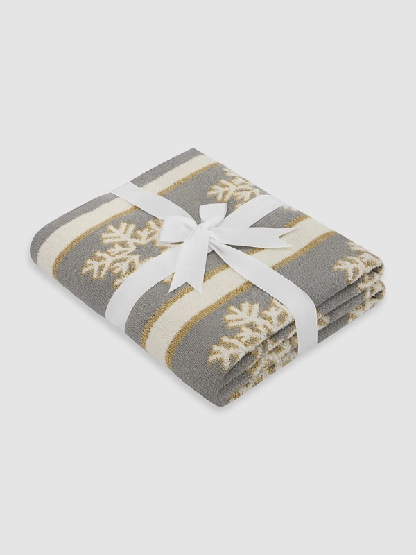 Плед Arya Хлопок 127x152 Bright Snowflake Серый, Белый