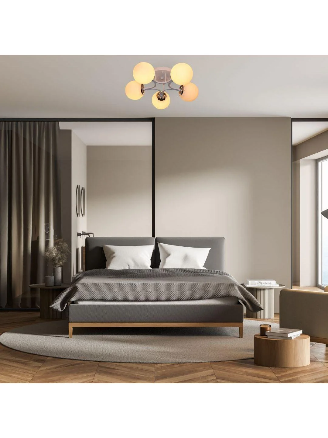 Белый люстра потолочная на штанге Moderli V1151-4P Circle 4*E27*60W белый белыйCircle1 - белый