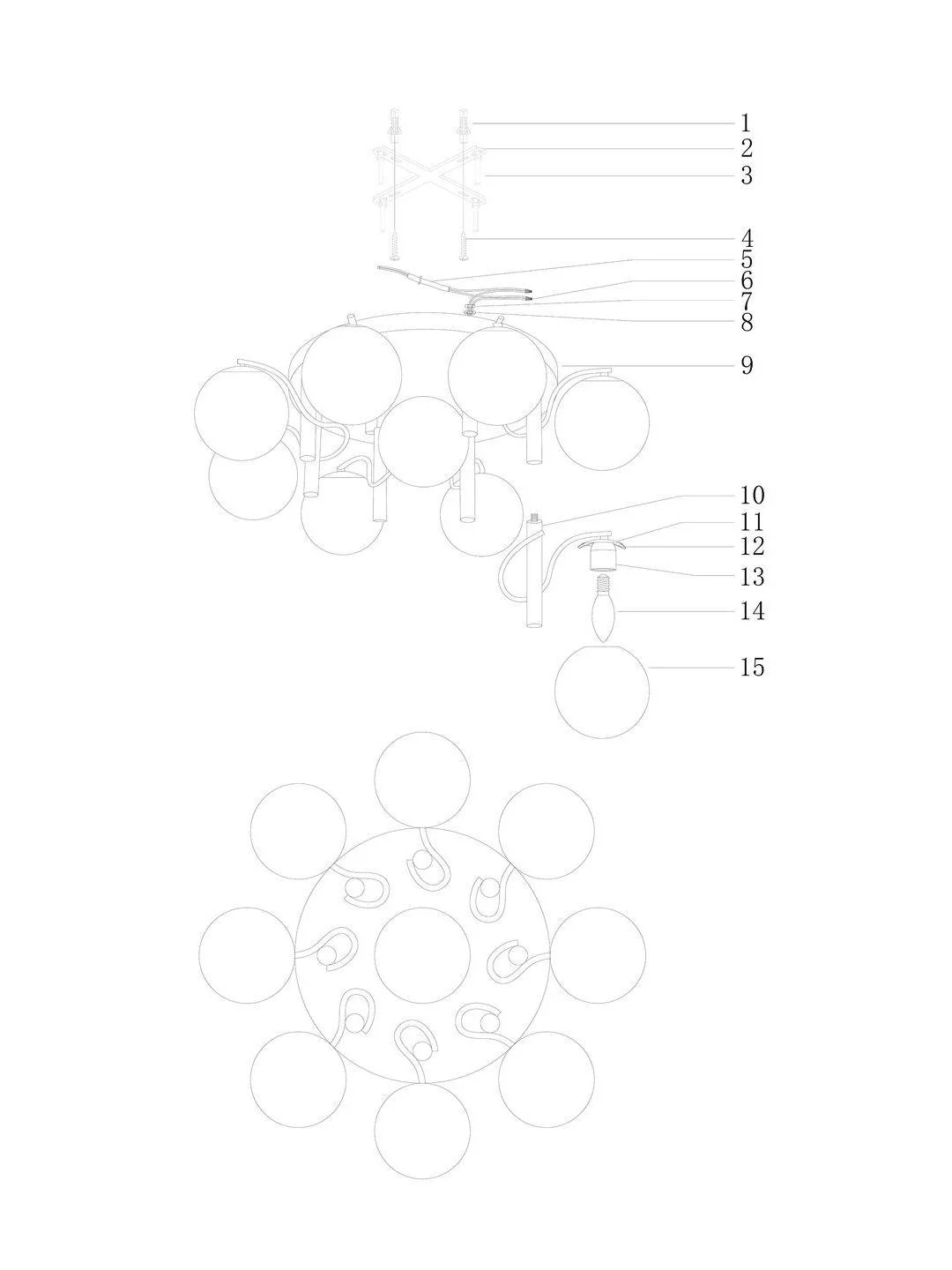 Люстра потолочная на штанге Moderli V1151-4P Circle 4*E27*60W белый белыйCircle1 - белый