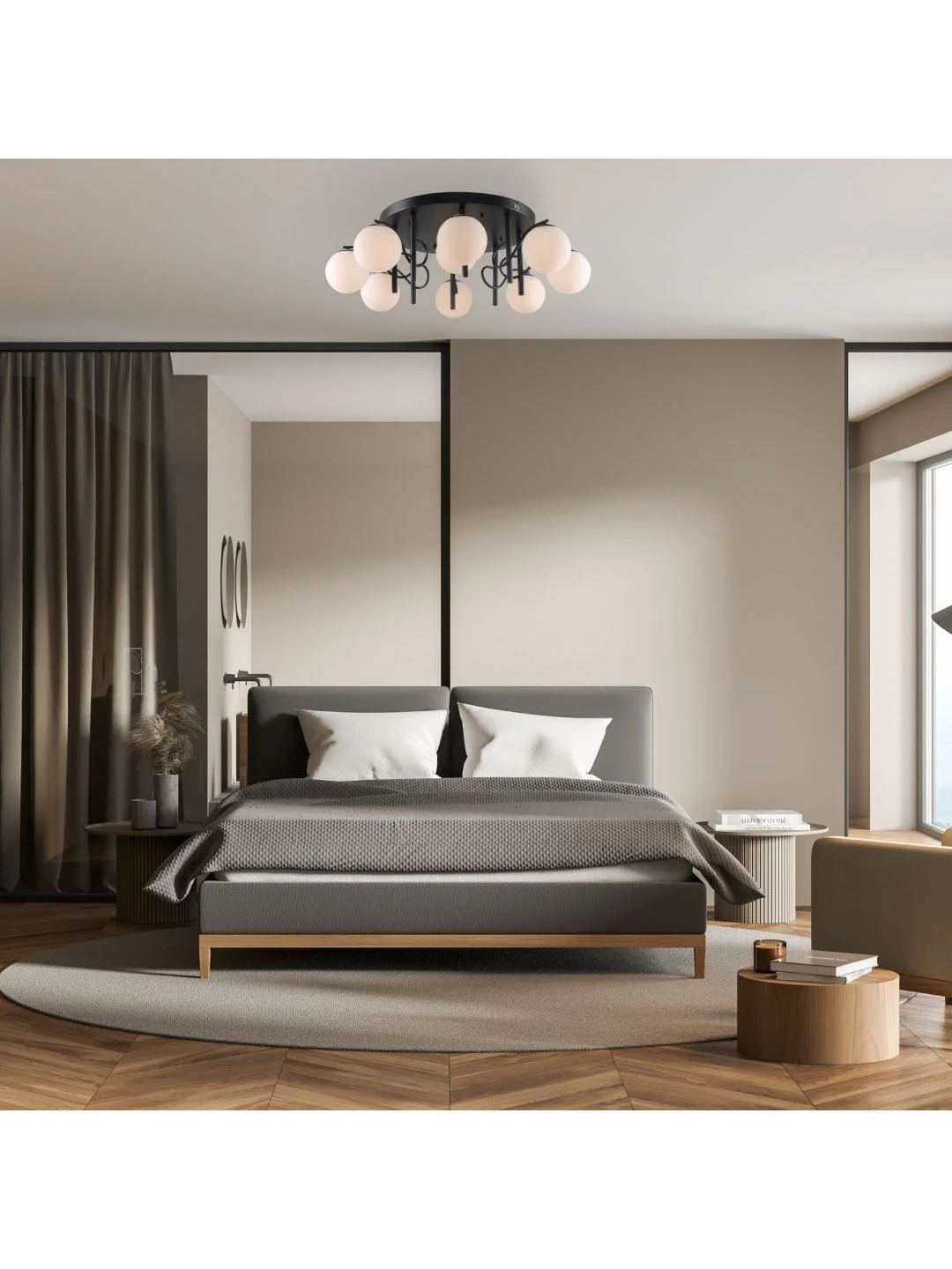 Белый люстра потолочная на штанге Moderli V1151-4P Circle 4*E27*60W белый белыйCircle1 - белый