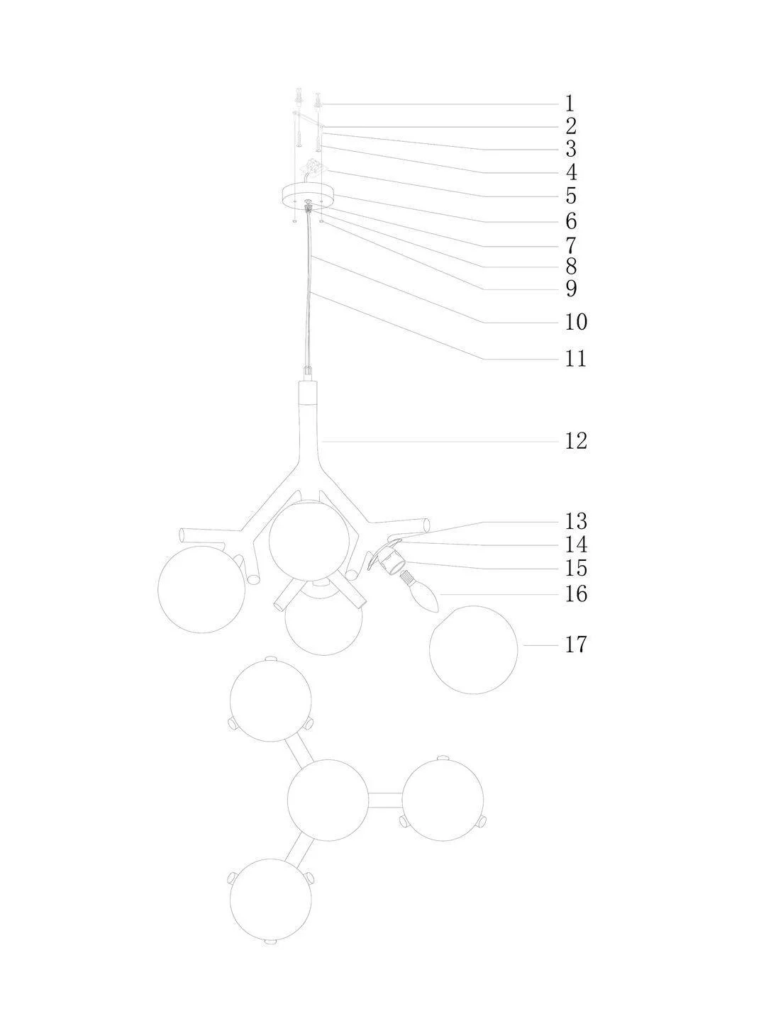 Люстра потолочная на штанге Moderli V1151-4P Circle 4*E27*60W белый белыйCircle1 - белый