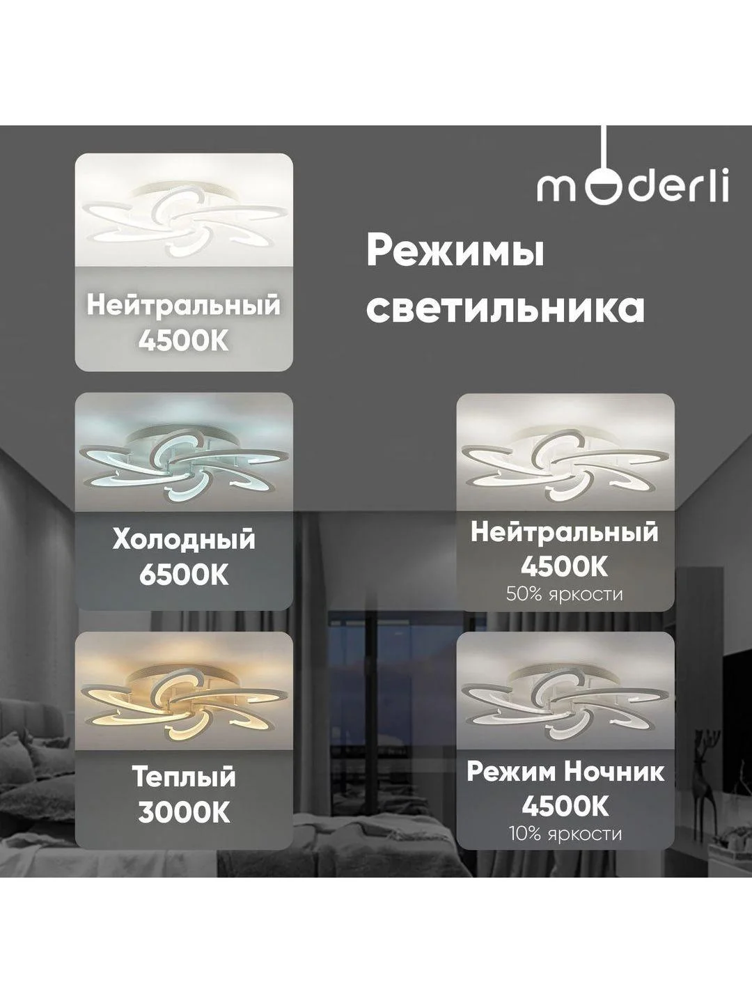 Люстра потолочная светодиодная Moderli  Milly