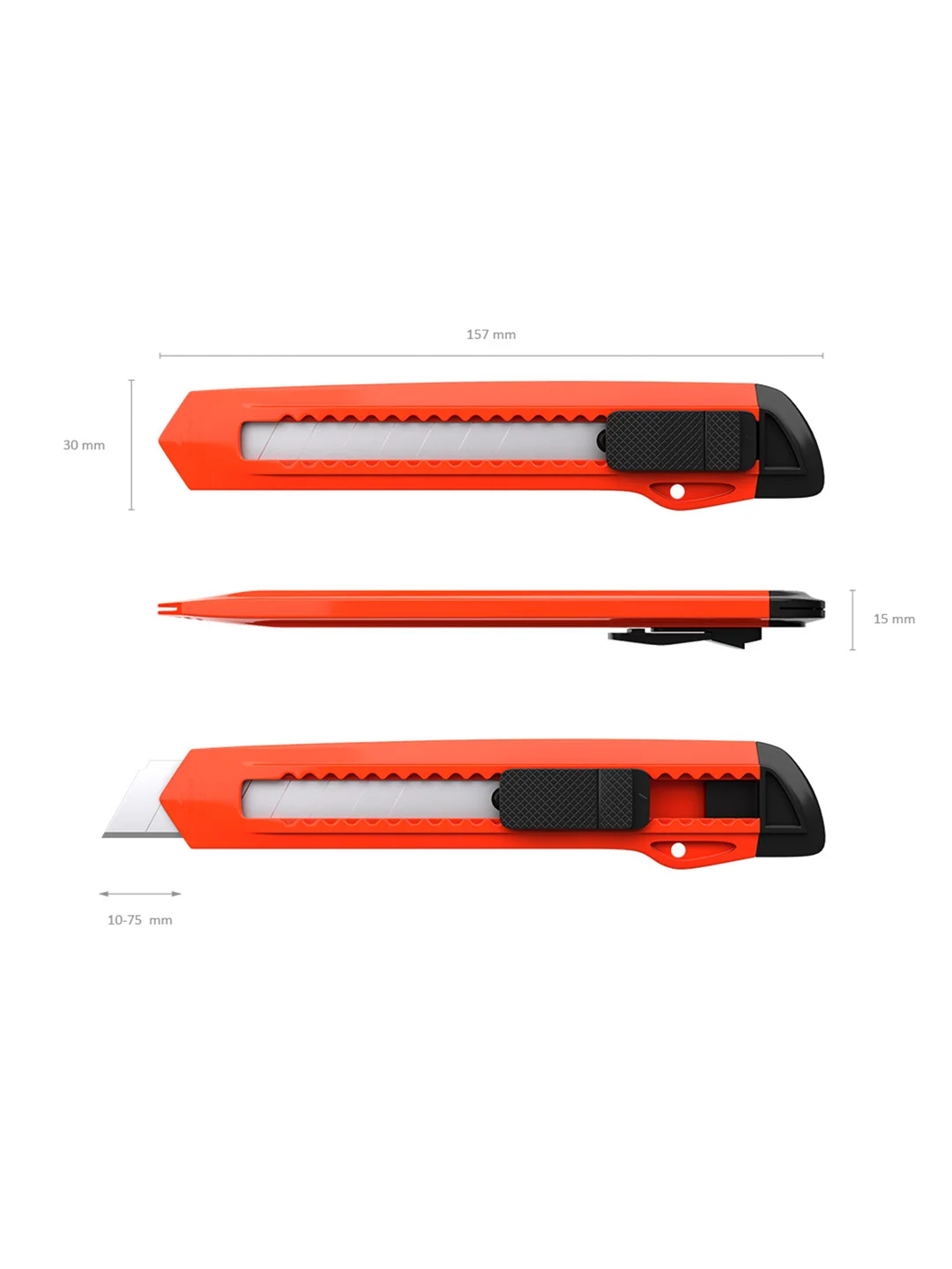 Нож канцелярский ErichKrause EasyCut, c механической фиксацией лезвия, 18 мм, ассорти