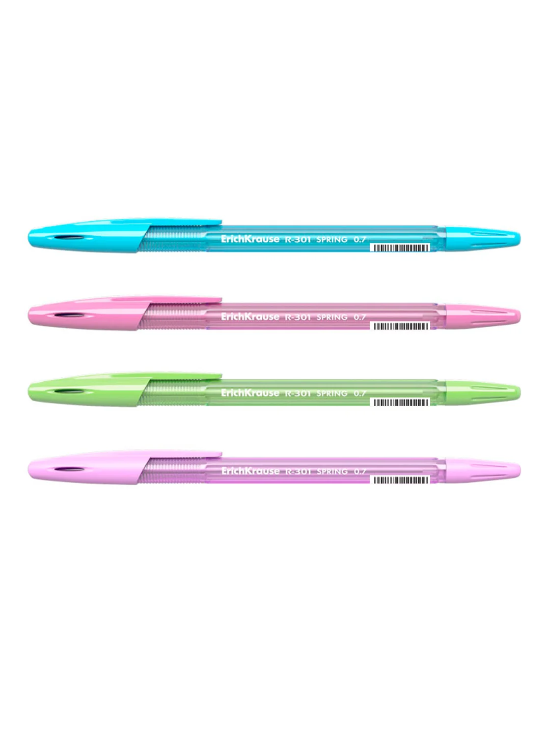 Набор из 8 ручек шариковых ErichKrause R-301 Stick Spring/ Pastel 0.7, цвет чернил синий
