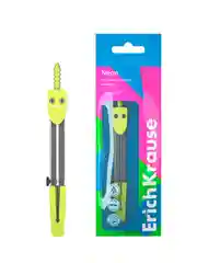 Циркуль металлический ErichKrause Neon, 120мм, флоупак, желтый