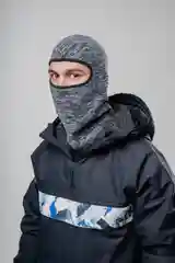 Серый теплая балаклава из флиса, подшлемник, шапка-шлем, балаклава зимняя