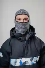 Серый теплая балаклава из флиса, подшлемник, шапка-шлем, балаклава зимняя