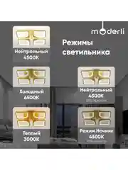 Золотой светильник потолочный светодиодный Moderli Zita