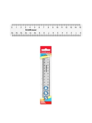 Линейка пластиковая ErichKrause Clear, 15см, прозрачный (в пакете по 20 шт)
