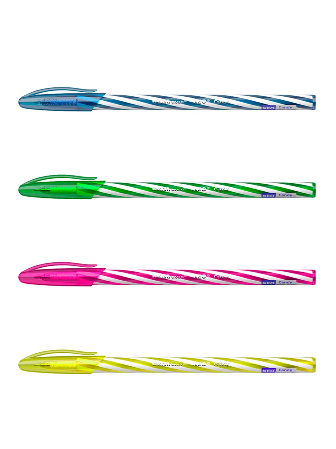Набор из 4 ручек шариковых ErichKrause Neo® Stick Candy 0.7, цвет чернил синий