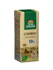 Сливки Село Зеленое стерилизованные 10% Slim Leaf 0,2кг