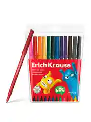 Фломастеры ErichKrause Jolly Friends Super Washable 6/12 цветов