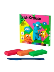 Пластилин классический ErichKrause Jolly Friends Neon 12 цветов со стеком, 216 г