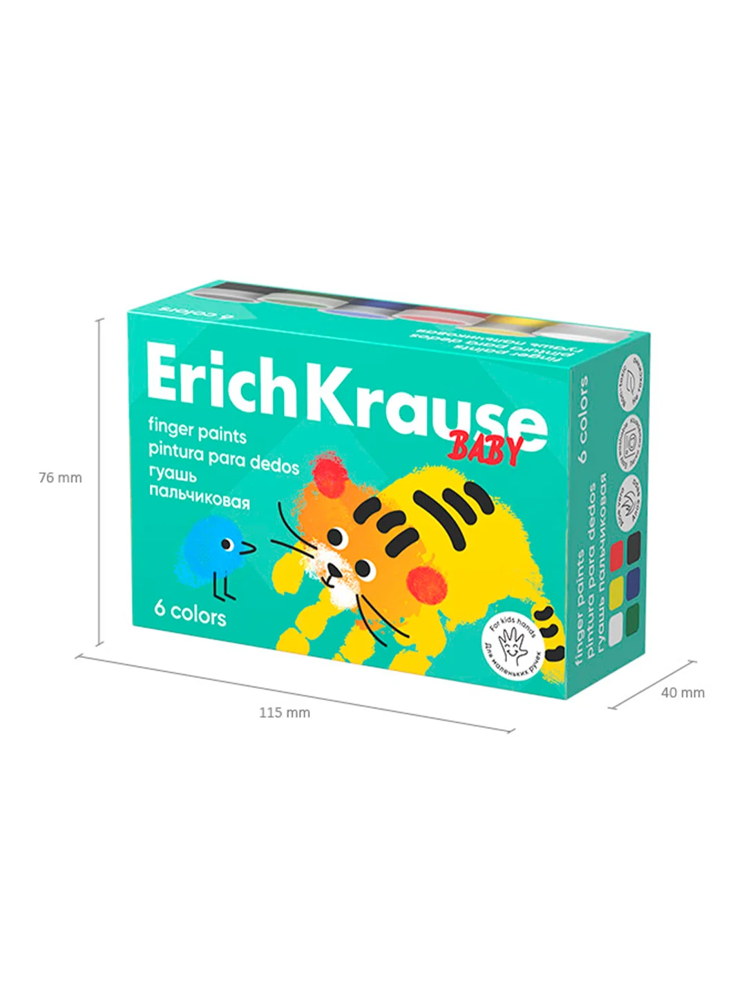 Гуашь пальчиковая ErichKrause Baby с Алоэ Вера, 6/9 цветов по 20 мл