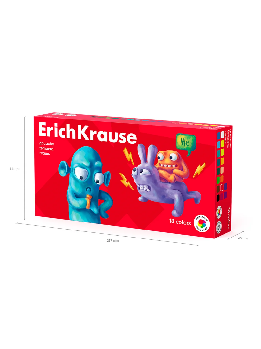 Гуашь ErichKrause Jolly Friends, 6/9/12/18/24 цвета по 20 мл
