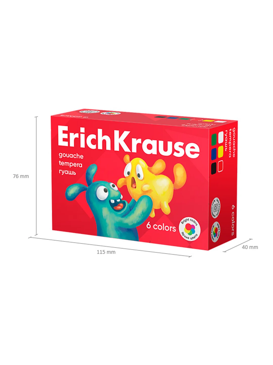 Гуашь ErichKrause Jolly Friends, 6/9/12/18/24 цвета по 20 мл